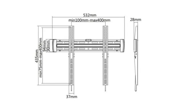 MBG FRANCE Support mural fixe M C3255